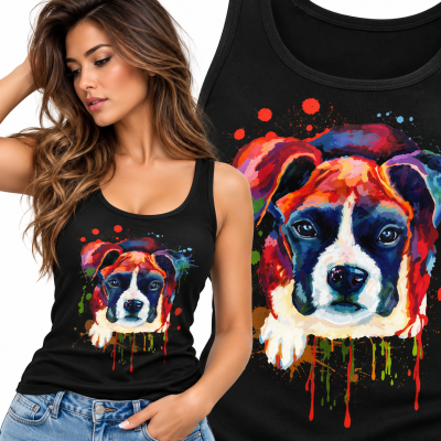TANK TOP DAMSKI ZWIERZĘTA   BOXER 1